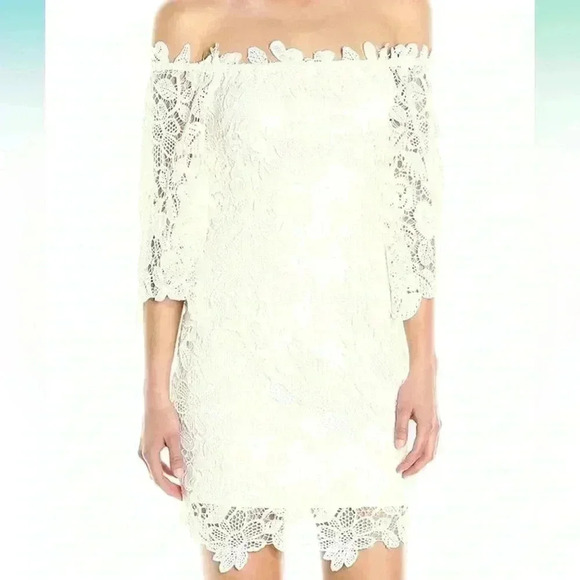 NWT ASTR the label Madeline Lace Mini White Dress Medium M Bridal Bachelorette - Picture 1 of 6